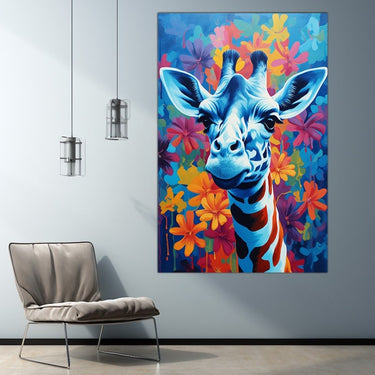 Tableau Girafe Bleu